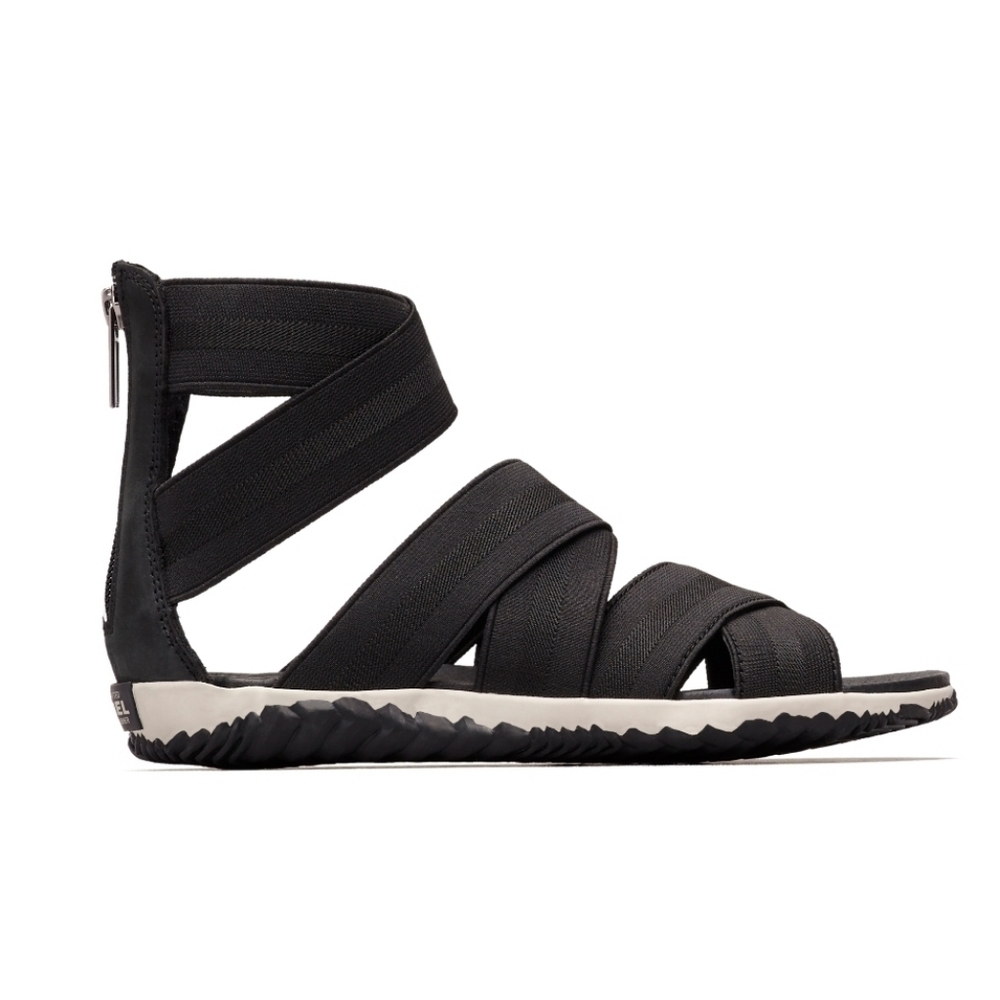 SOREL Out N About Strap Black Sandal Womens Size 7